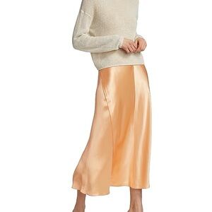 NWOT Vince Raw Edge Panelled Slip Skirt in Cantaloupe